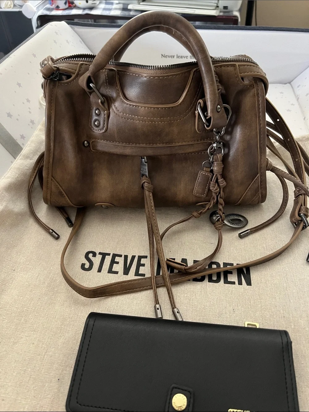 Steve Madden satchel and wallet set